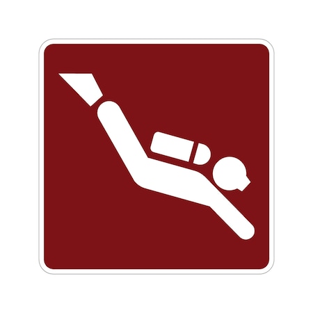 Sign Solutions Usa Scuba Diving (Symbol), Aluminum, 24 in x 24 in DUS08DWT2424RS-060